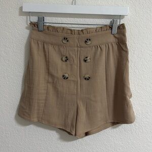 Tularosa Front Button Design High Waisted Shorts